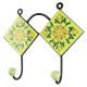 Pea Green Wheel Flower Ceramic Tile Hook